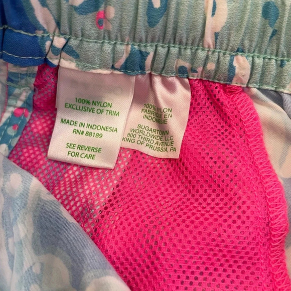Lilly Pulitzer Bay Blue Into The Deep Luxletic Athletic Shorts XS - Picture 8 of 9